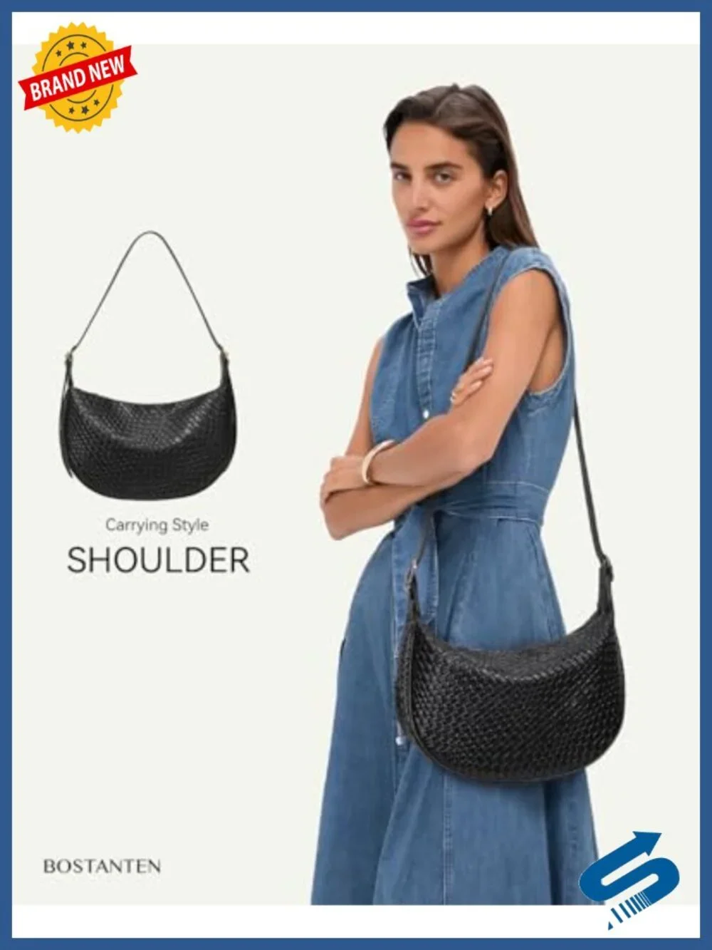 Vegan Leather Crescent Crossbody Bag Hobo Handbag Adjustable Strap